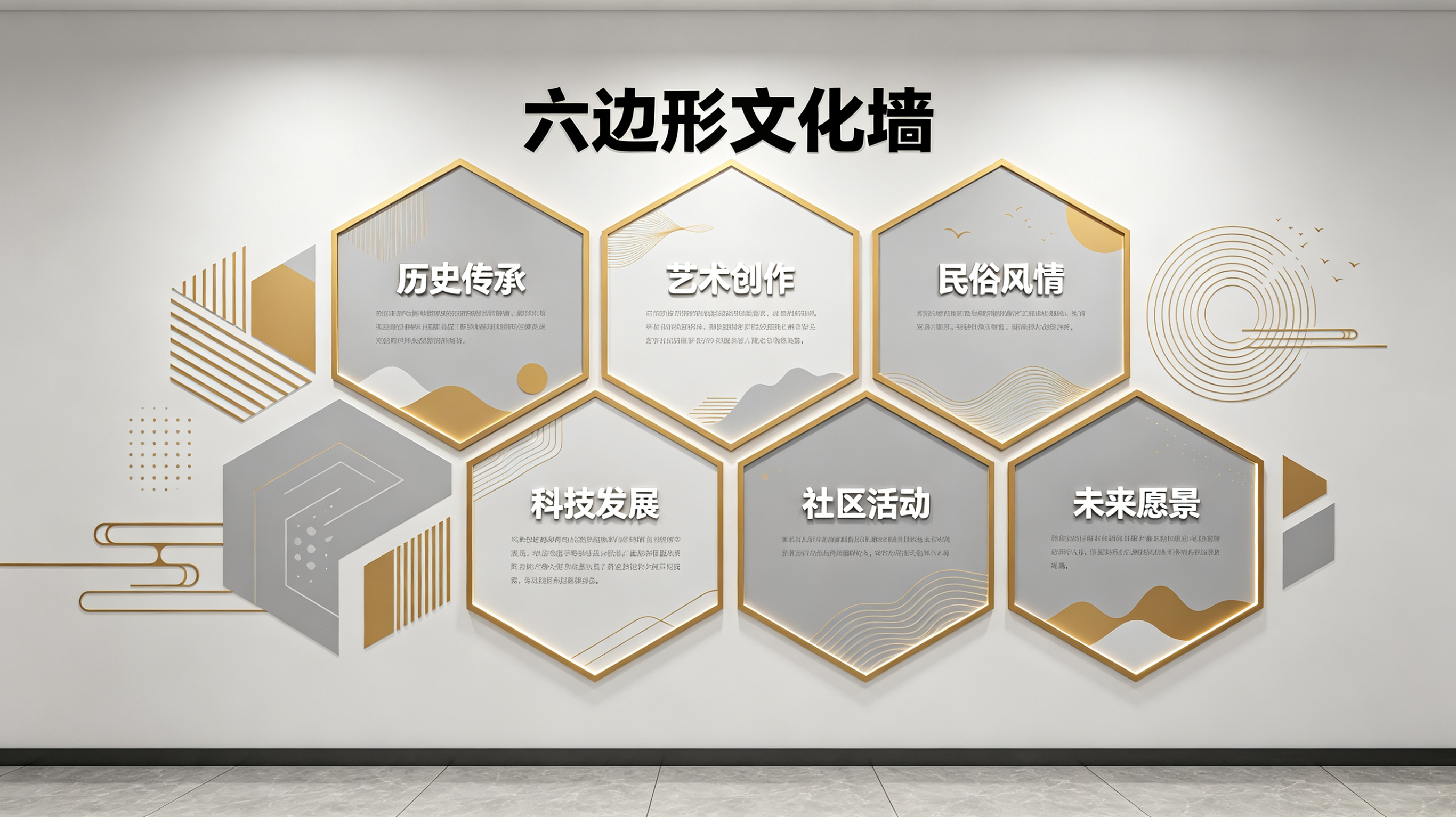 会泽企业文化墙 | 六边形信息美学